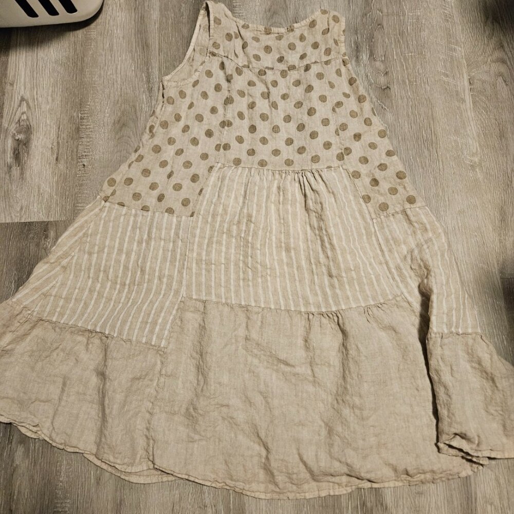 Italian Patchwork Tiered Sleeveless Dress